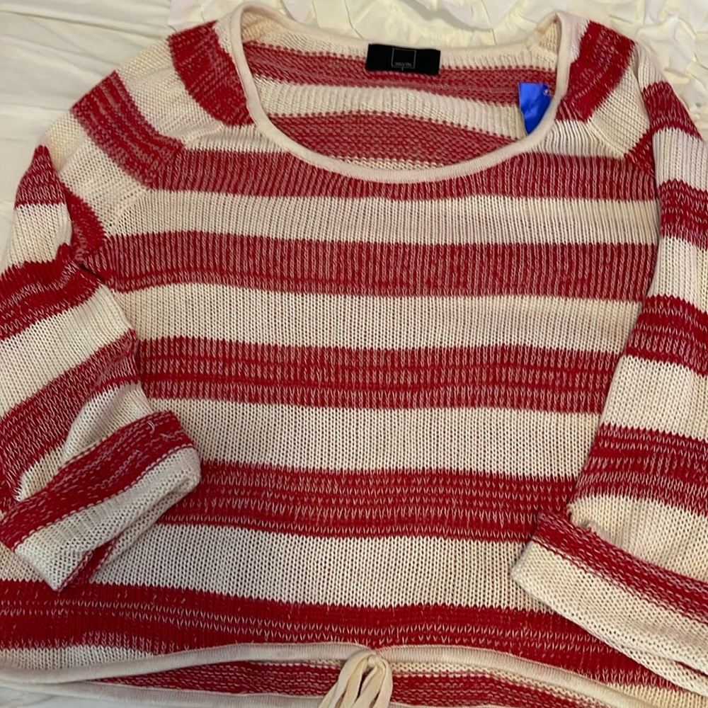 Red and white sweater
